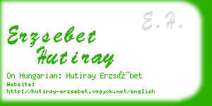 erzsebet hutiray business card